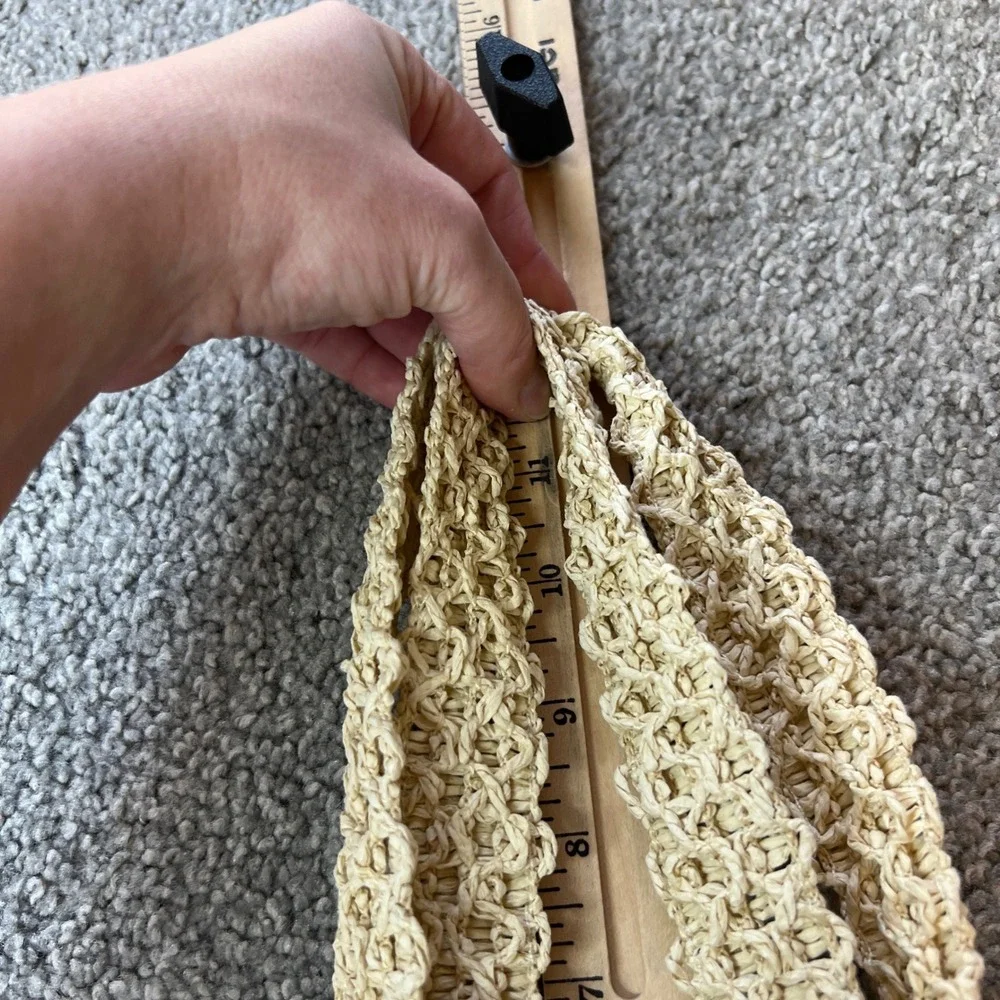 Kylie Cosmetics crochet Tote Bag Beige Beach Shopping‎ boho beach casual y2k - Picture 14 of 14